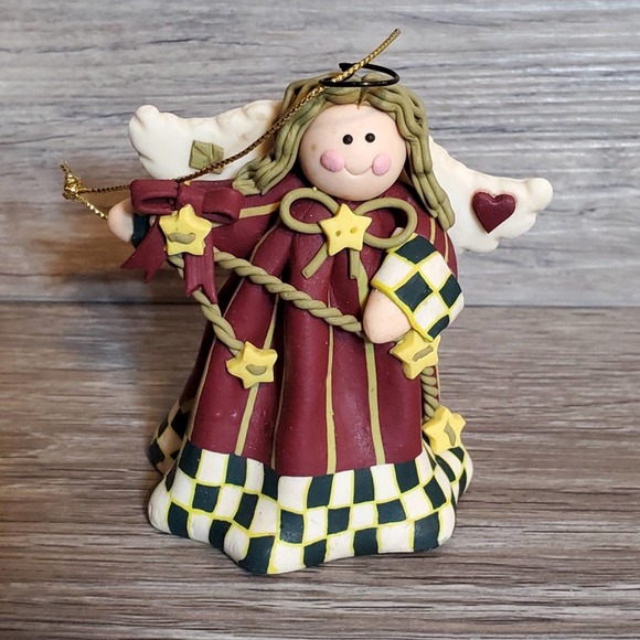 Vintage Other - Vintage Clay Angel Christmas Ornament